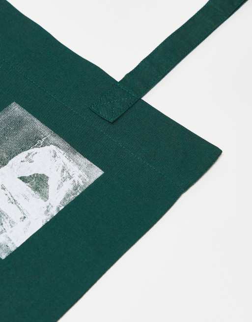 ASOS DESIGN – Zielona lekka torba typu tote z nadrukiem, 4 z 4