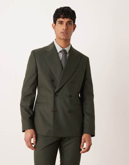 ASOS DESIGN – Ciemnozielony dopasowany garnitur z diagonalu, 2 z 2