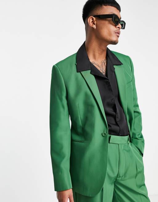 ASOS DESIGN – Zielona marynarka garniturowa o dopasowanym kroju