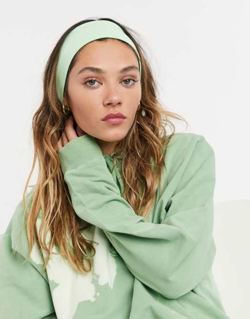 ASOS DESIGN – Zielona, szeroka opaska na głowę z dżerseju, 2 z 4