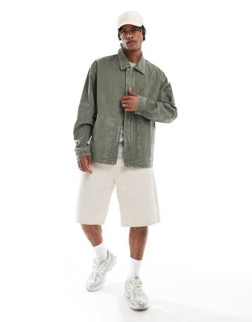 ASOS DESIGN – Zielona sztruksowa sprana kurtka Harrington, 2 z 4