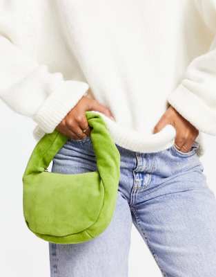 ASOS DESIGN – Zielona zamszowa kopertówka do ręki