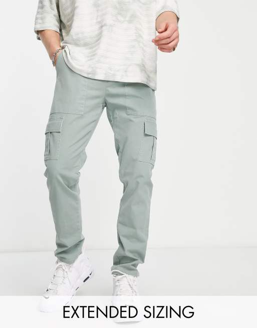 ASOS DESIGN – Zielone dopasowane bojówki