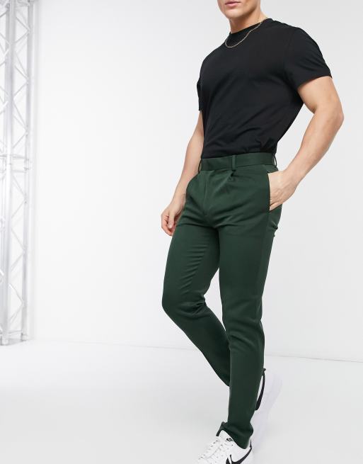 ASOS DESIGN – Zielone eleganckie spodnie o bardzo obcisłym kroju