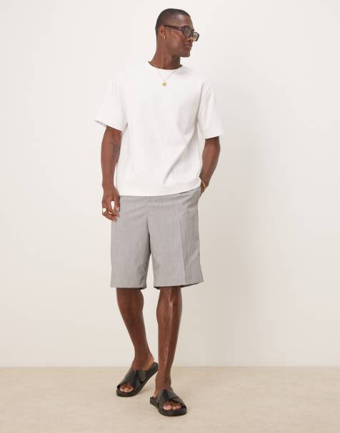 ASOS DESIGN straight fit smart shorts in green