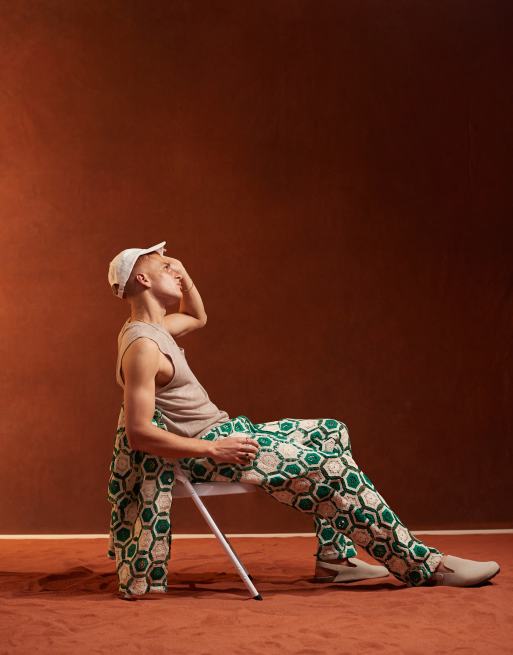 ASOS DESIGN – Zielone luźne spodnie szydełkowane premium z elastyczną talią, część zestawu