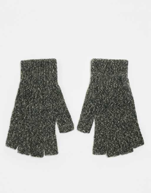 ASOS DESIGN – Zielone melanżowe rękawiczki bez palców