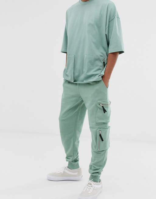 ASOS DESIGN – Zielony komplet z kieszeniami na suwak, 3 z 3