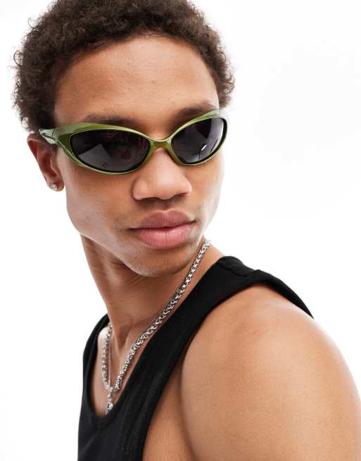 ASOS DESIGN – Zielone okulary przeciwsłoneczne