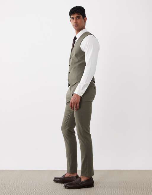 ASOS DESIGN – Zielone spodnie garniturowe o obcisłym kroju, 3 z 5
