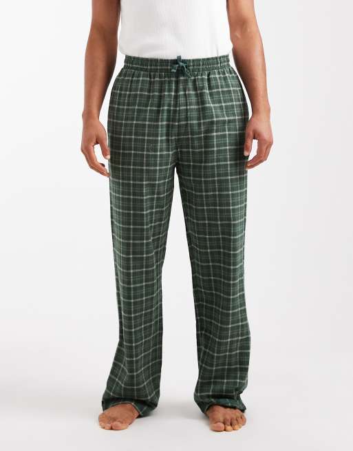 ASOS DESIGN – Zielone spodnie od piżamy w kratę, 2 z 4