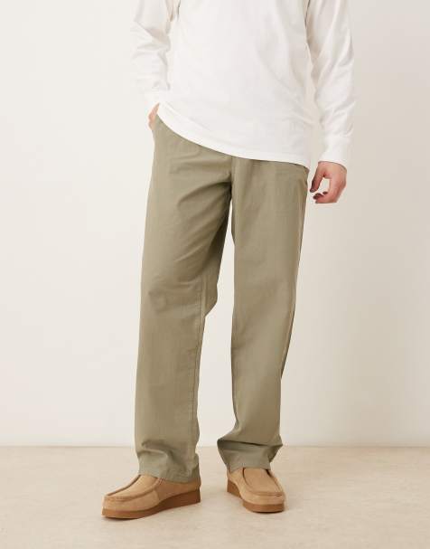 ASOS DESIGN – Zielone wciągane spodnie sztruksowe baggy - view 1