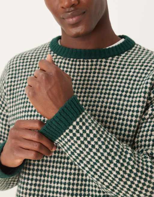 ASOS DESIGN – Zielony luźny sweter z okrągłym dekoltem i wzorem w paski, 5 z 5