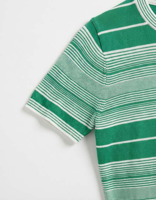 ASOS DESIGN – Zielony prześwitujący T-shirt w paski, 7 z 7