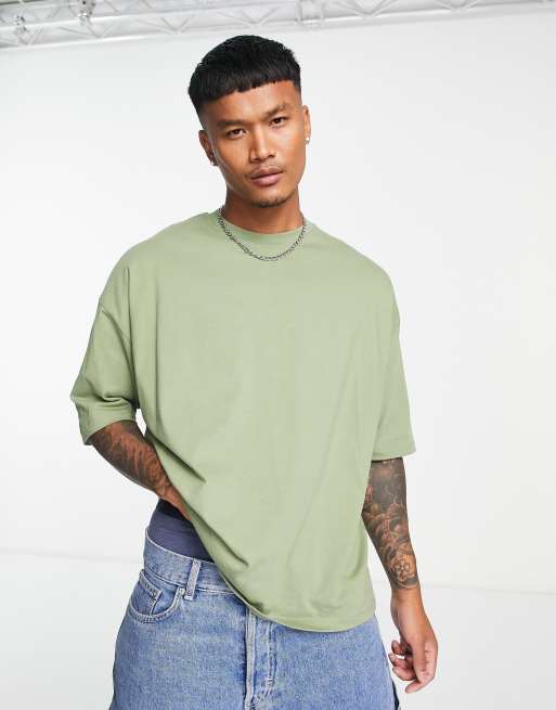ASOS DESIGN – Zielony T-shirt o kroju oversize