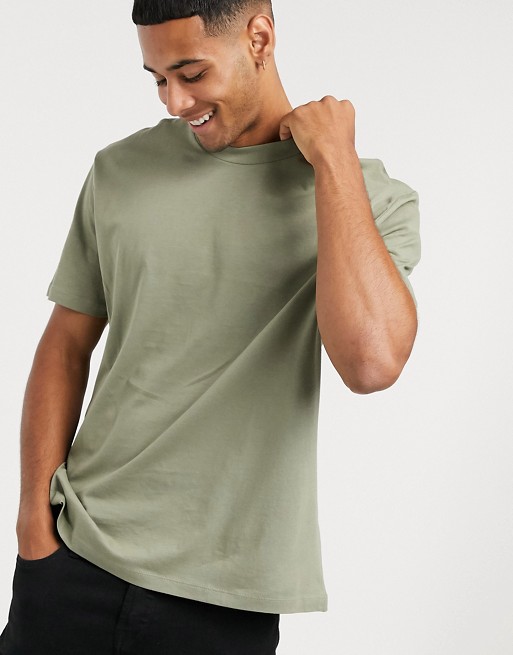 ASOS DESIGN – Zielony T-shirt o luźnym kroju z bawełny organicznej HVFP