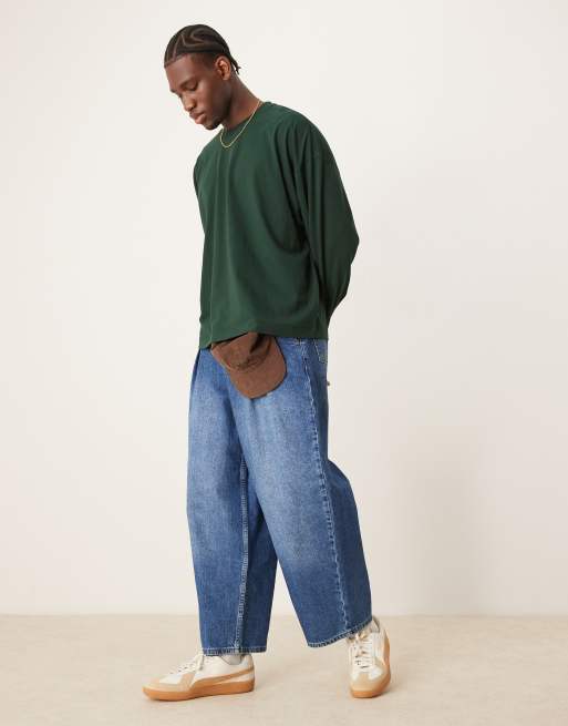 ASOS DESIGN – Zielony t-shirt oversize z długim rękawem, 2 z 4