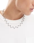 [ASOS DESIGN] ASOS DESIGN zig zag necklace in silver tone No Size SILVER
