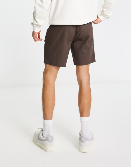 ASOS DESIGN – Zigaretten-Chino-Shorts in Dunkelbraun und in normaler Länge , 4 von 4