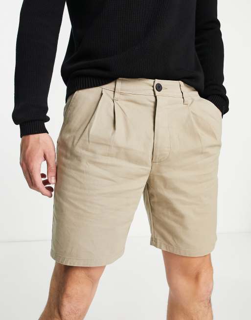 ASOS DESIGN – Zigaretten-Shorts im Chino-Design in Beige