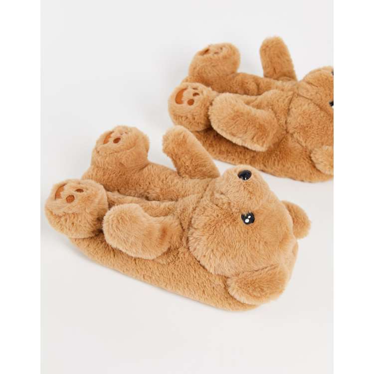 Teddy fleece slippers hot sale