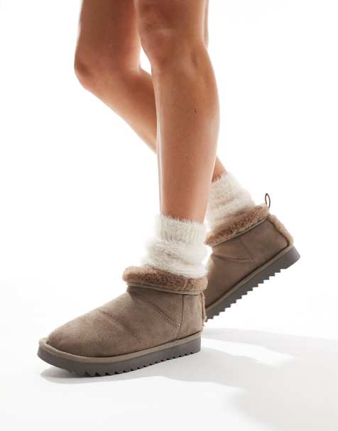 ASOS DESIGN - Zightly - Chaussons bottes - Taupe - view 1