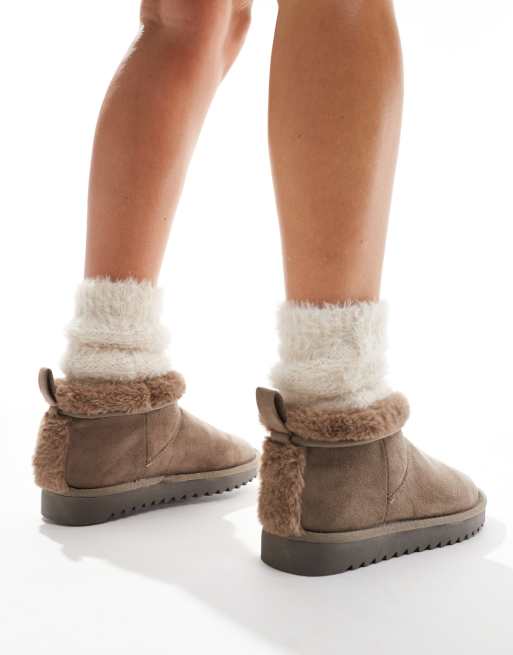 ASOS DESIGN - Zightly - Chaussons bottes - Taupe, 2 de 4