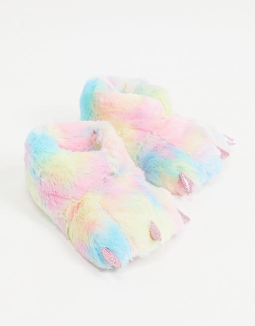 Fuzzy store monster slippers