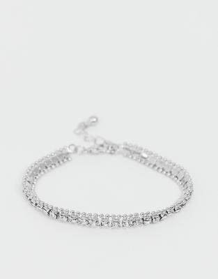 ASOS DESIGN  Silverfärgat armband med kulor Silver