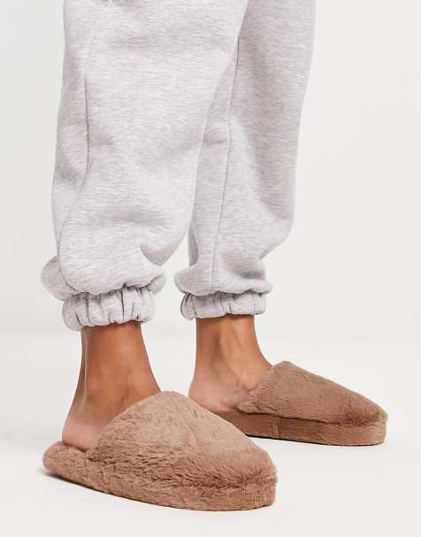 Pantoufles femme Chaussons peluche et mules fourr es femme ASOS