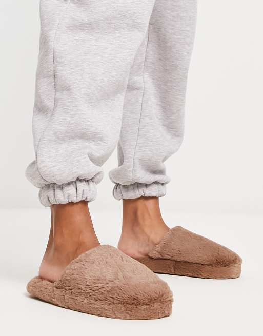 ASOS DESIGN Zina Chaussons bout ferm Taupe