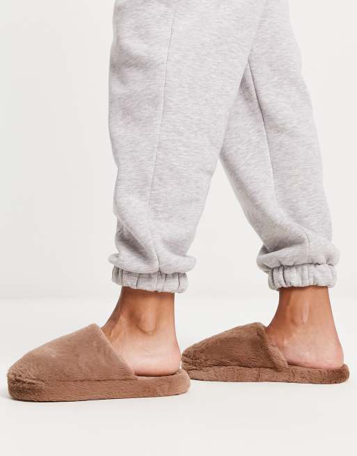 ASOS DESIGN Zina Chaussons bout ferm Taupe