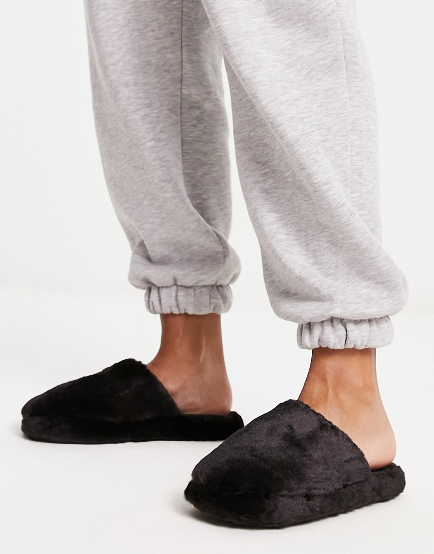 Asos Design Zina Closed Toe Slippers In Black