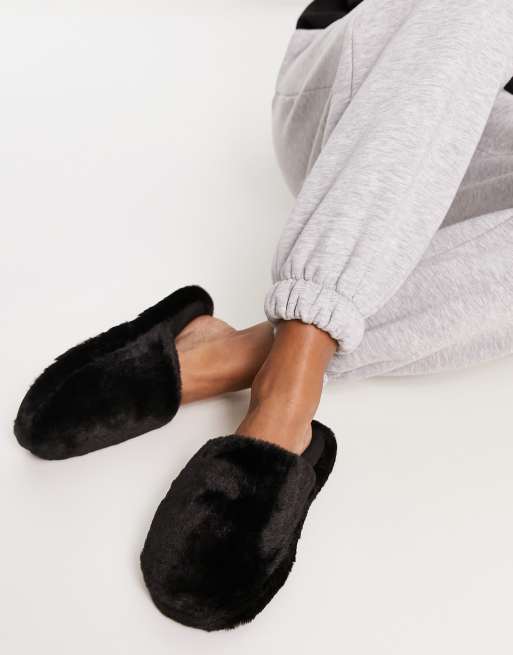 ASOS Design Zina Closed Toe Slippers in Black