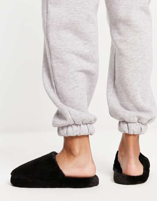 ASOS Design Zina Closed Toe Slippers in Black