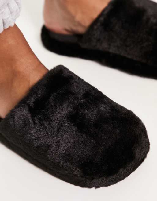 ASOS DESIGN Zina closed toe slippers in black