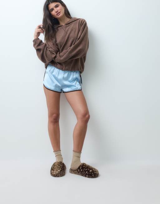 ASOS DESIGN Zina closed-toe slippers in deer-print faux fur, 2 of 4