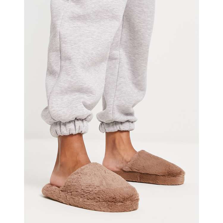 ASOS DESIGN Zina closed toe slippers in taupe ASOS