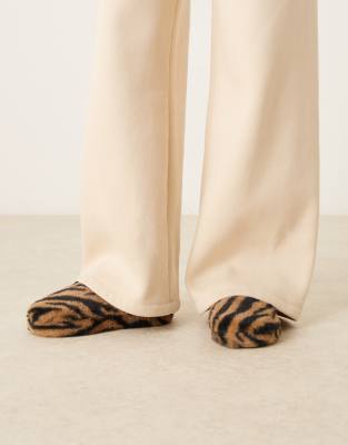 Asos Design Zina Closed Toe Slippers In Brown