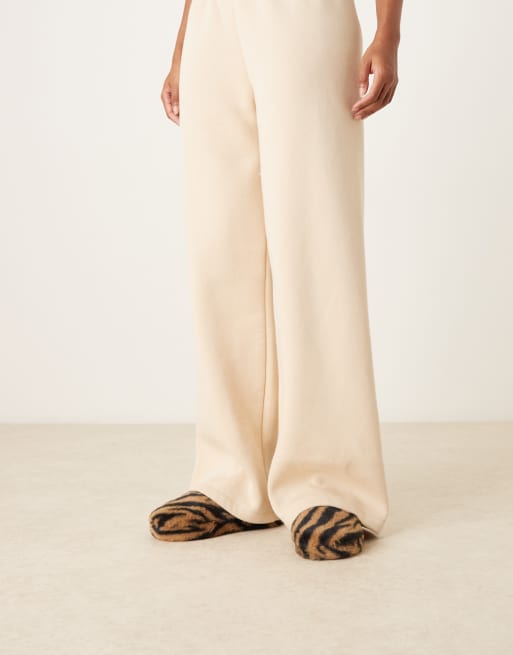 ASOS DESIGN Zina closed toe slippers in tiger print