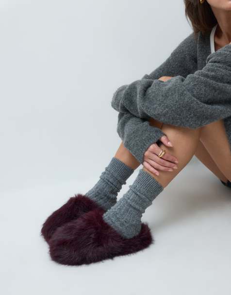 ASOS DESIGN Zina geschlossene Slipper in Pflaume - view 1