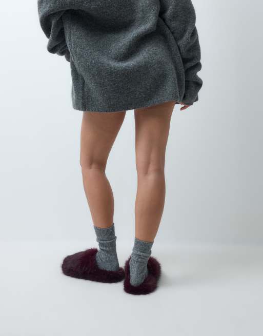 ASOS DESIGN Zina slipper med lukket tå i blommefarvet, 3 af 4