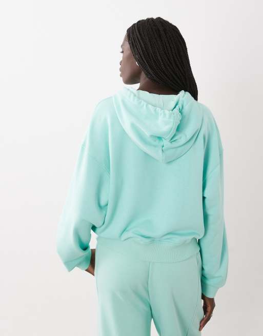 ASOS DESIGN zip front hoodie set in turquoise, 4 of 4