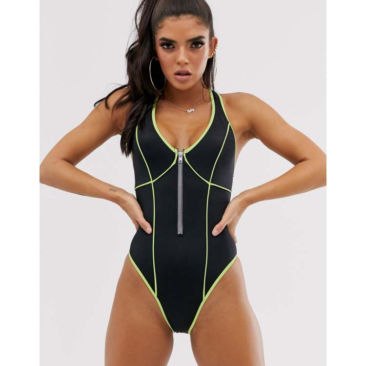 Racer Back Swimsuit - Zip