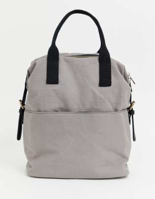 plain white canvas backpack