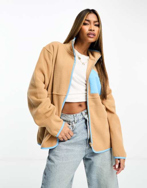 ASOS DESIGN fleece zip through jacket