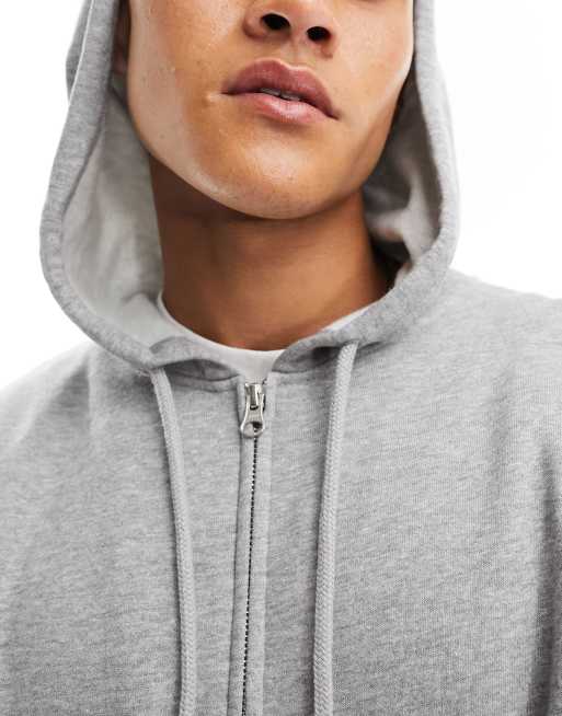 Asos design zip clearance through coat with hood