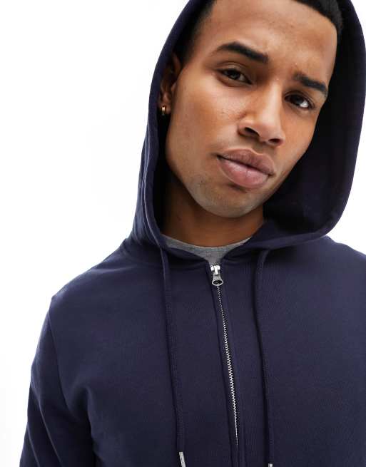 ASOS DESIGN super oversized zip through hoodie in washed purple