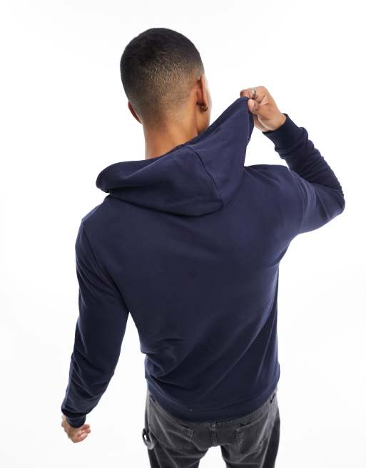 ASOS Design Zip Through Hoodie in Oil Blue