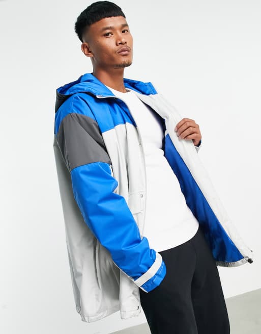 ASOS DESIGN zip through rain jacket with cut and sew detail